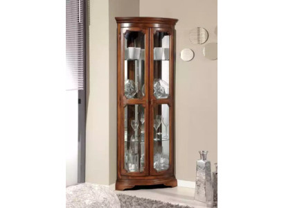 Classic Furniture Wood Brown Corner Display Cabinet Italian Furniture