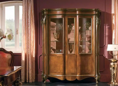 Display case Cabinets Wood Luxury Living room Furniture Glass Wardrobe Brown new