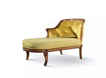 Chaise longue Fabric Sofa Lounger Chaise Classic r Yellow Couch Textile new