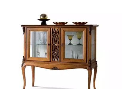 Display case display cabinet Living room Classic Wood Wardrobe Glass cabinet