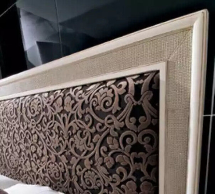 Bed 2x Bedside tables 5 pieces. Italian Furniture Bedroom Chest of drawers Wood