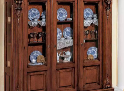 Glass Display case Wooden Cabinet Classic Sideboard Furniture Shelves Solid wood Wardrobe