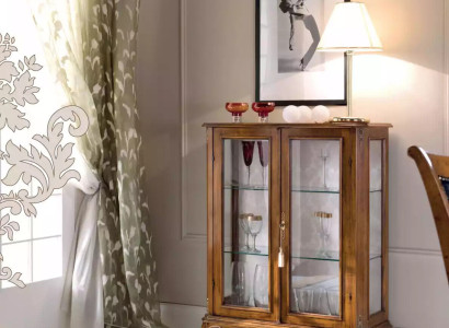 High quality wooden cabinet brown furniture classic r style wardrobe showcases