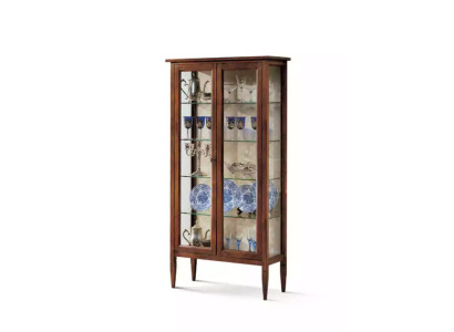 Display Cabinets Glass Wardrobe Brown Living room Wood Sideboard Luxury Furniture Italy