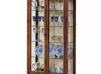 Display Cabinets Glass Wardrobe Brown Living room Wood Sideboard Luxury Furniture Italy