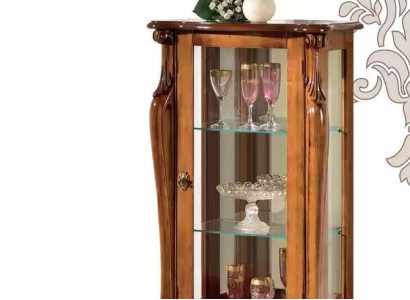 Classic Brown Glass Display Cabinet Luxury Wooden Furniture Glass Door Living room Furniture