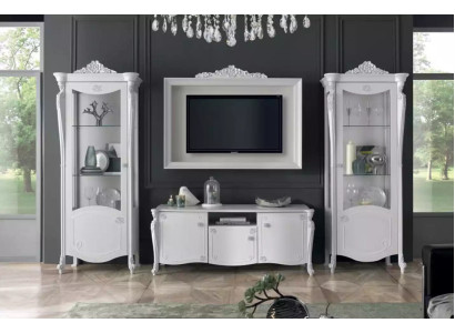 Wall unit White Style Design Lowboard TV Frame Glass Wardrobe TV cabinet tv new