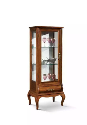 Furniture Classic Glass Cabinet Display Case Wood Glass Wardrobe Cabinets Shelves Italy