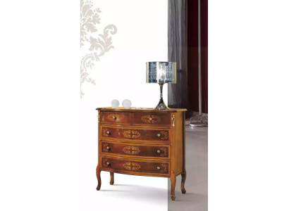 Designer Classic Wooden Chest of Drawers 4 Drawers Brown Living room Furniture