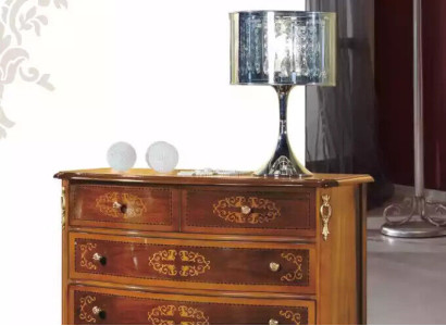 Designer Classic Wooden Chest of Drawers 4 Drawers Brown Living room Furniture