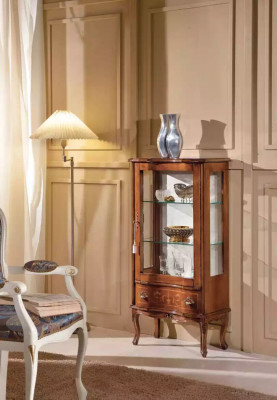 Classic Wood Glass Display case Luxury Living room Designer Glass Display Cabinet Furniture
