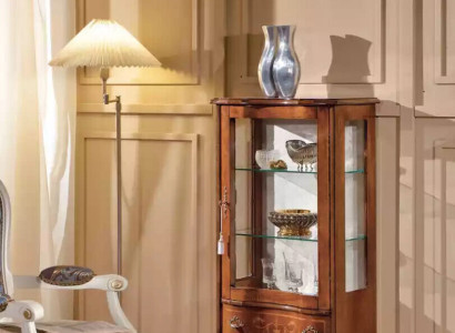 Classic Wood Glass Display case Luxury Living room Designer Glass Display Cabinet Furniture