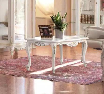 Classic r White Coffee table Wood Furniture Living room Table Ab