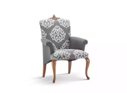 Armchair Living room Design Elegant Furniture Gray Classic 1 Seater Luxury