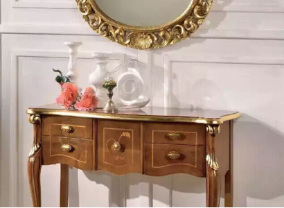 Classic r Console table Brown wooden table Living room Designer Furniture