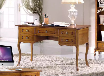 Brown Office desk Luxury Study room Furniture Wood Desk Classic