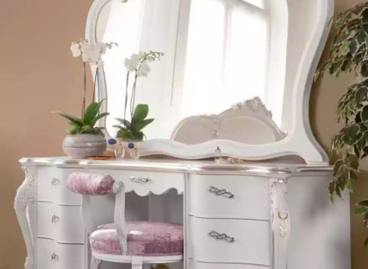 Classic r Solid wood Dressing table Bedroom Furniture Set 2pcs White