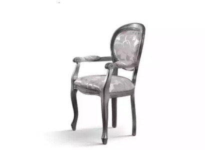 Dining room chair Chair Dining room Luxury Seater Chairs Wood Fabric Silver
