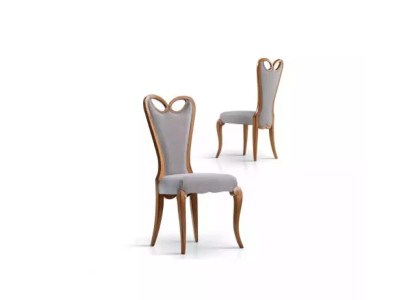 Chair without Armrest Dining room Brown Design Textile Luxury Dining room chair