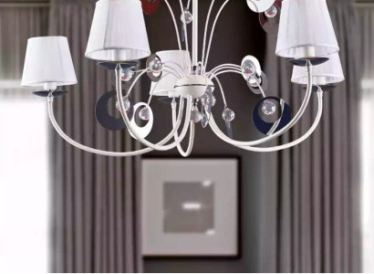 Luxurious 4x Lamps Chandelier Ceiling light Art déco White new