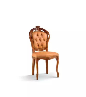 Luxury Chair Brown Dining room Designer Wood Furniture Chair without Armrest