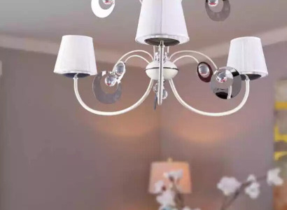 Luxurious 3x Lamps Chandelier Ceiling light Art déco White new