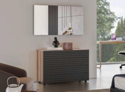 Dressing table Natural Walnut - Matt juta Mirror Bedroom Modern