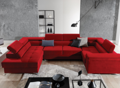 Corner sofa U-shape Sofa Couch Design Upholstery Sofa bed Bed function Living landscape