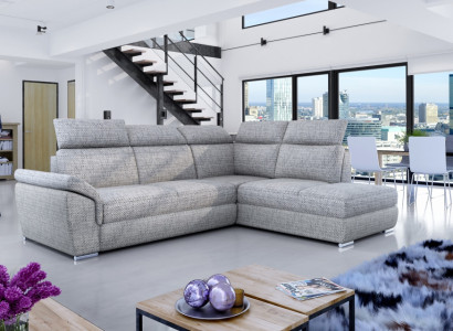 Fabric Corner sofa L-shape Sofa Couch Design Upholstery Modern Textile Bed function new