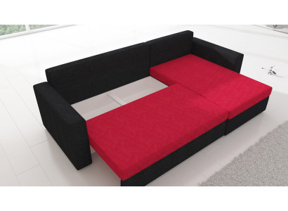 Design Corner sofa Sofa bed Bed function Couch Leather Upholstery Textile Sofas new 502