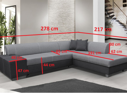 Modern Design Corner sofa Porto Bed function Couch Textile Sofas Sleep Sofa
