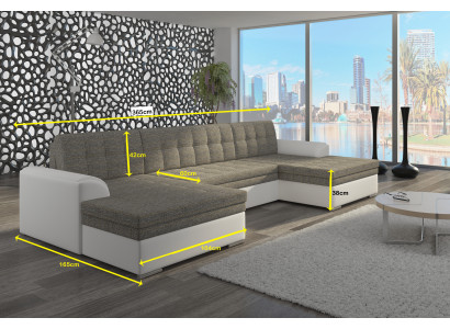Modern Design Corner sofa Vento Bed function Couch Leather Upholstery Textile Sofas