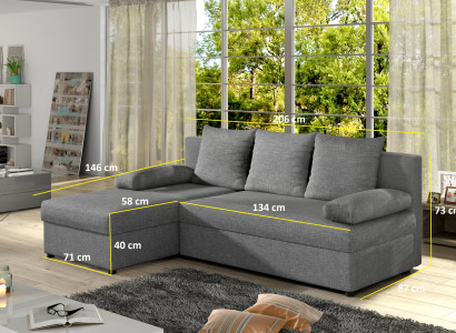 Modern Sofa bed Couch Upholstery Seat Suite L-shape Textile Fabric Sofas Leather