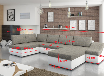Modern Corner sofa Sofa bed Bed function Couch Upholstery Corner suite Living landscape