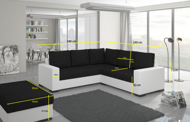 Design Sofa bed Sofa Upholstery Living room Corner sofa Seat Couch Fabric Suite