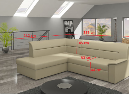 Design Corner sofa Elano L-shape Bed function Couch Leather Textile Sofas