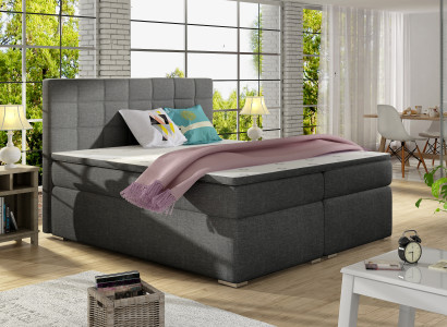 Box spring 180x200cm Bed Beds Hotel Leather Complete bed base Topper