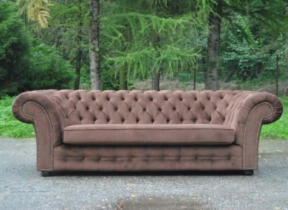 Sofa 3 Seater Fabric Design Couch Upholstery Sofas Textile Modern Chesterfield Beige