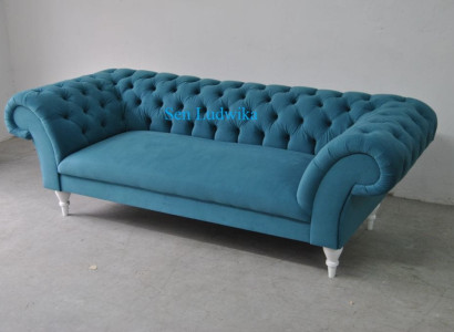 Textile 3 Seater Blue Fabric Design Couch Upholstery Sofas Modern Sofa Chesterfield