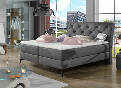 Chesterfield Silver Upholstered bed Double bed Beds Big XXL Designer Luxury
