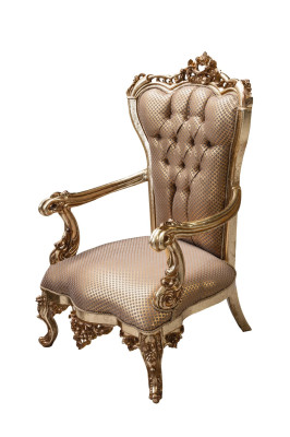 Armchair Living room Classic Design Armchair Gold Luxury Living room Textile