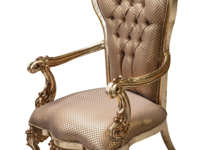 Armchair Living room Classic Design Armchair Gold Luxury Living room Textile