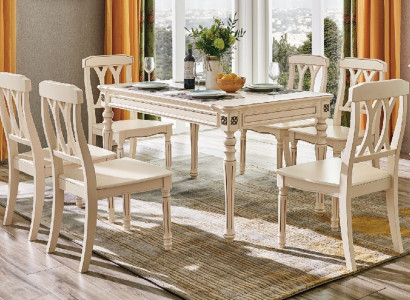 Dining room Dining table 6x Chairs Dining Set Wood Group Chair Sets Group Suite 7pcs