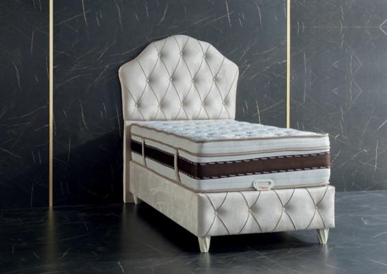 Bed White Single Bed Bedroom Box Spring Bed Chesterfield Style Beds