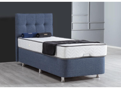 Bed Blue Single Bed Metal Modern Beds Luxury Fabric Bed Chesterfield new