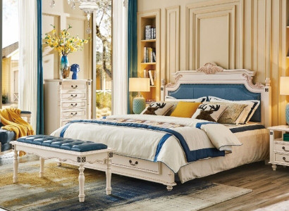 Designer Upholstery Double bed Beds Bed Bedroom Marriage bed Leather Colonial style