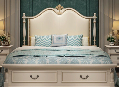 Bed Upholstery Design Luxury Double Hotel Beds Royal Baroque Wood Furniture new