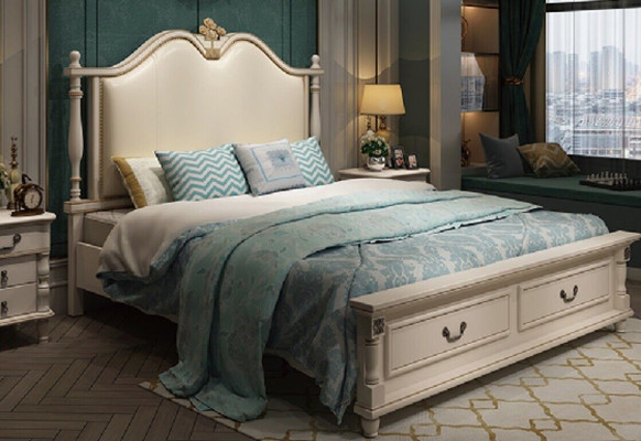 Bed Upholstery Design Luxury Double Hotel Beds Royal Baroque Wood Furniture new