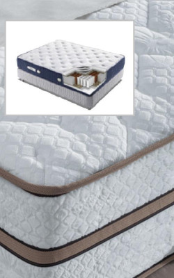 Luxury Bedroom Set Beige Bed 2x Bedside table Beds Furniture Led 3pcs