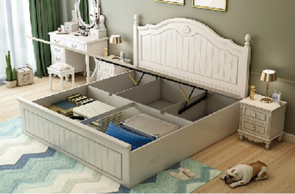 Set Bed Bedroom 2x Bedside table Double Beds Complete Set Wood Furniture 3 pcs.